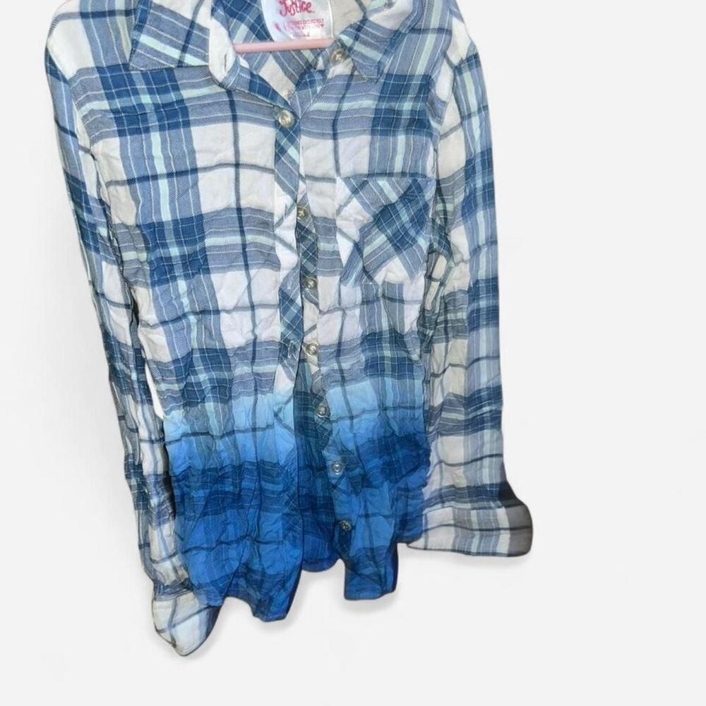 Justice Girl's Blue and White Shirt